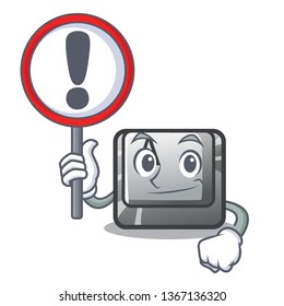 With sign button A isolated with the mascot