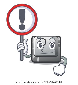 With sign button O isolated in the cartoon
