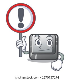 With sign button I on a keyboard mascot