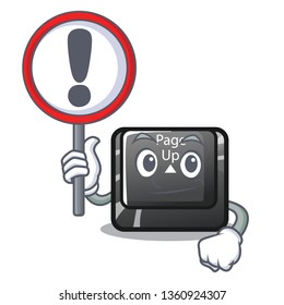 With sign button page up shape in cartoon