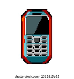 sign button phone game pixel art retro vector. bit contact internet, business hotline sign button phone. old vintage illustration