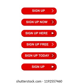 Sign up buttons set