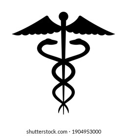 La señal de Caduceus. Ilustración de vectores aislados