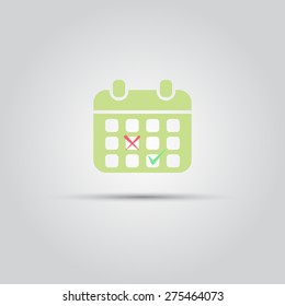 sign calendar which marks vector isolated flat icon
