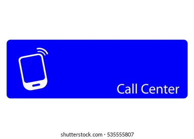 sign Call Center, isolated on white