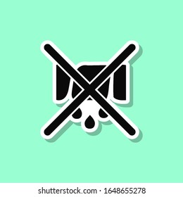 The sign can not be squeezed sticker style icon. Simple thin line, outline, glyph, flat vector of wash icons for ui and ux, website or mobile application