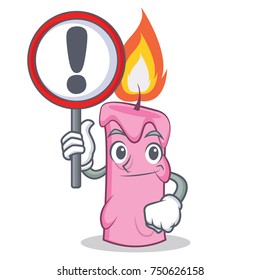 With sign candle character cartoon style