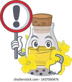With sign canola seed oil isolated in mascot