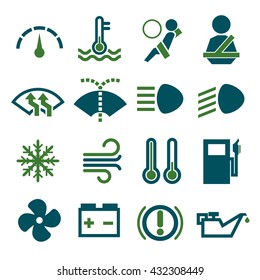 sign in car icon set