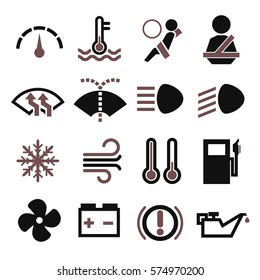 sign in car icon set