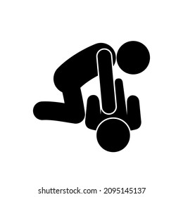 sign cardiopulmonary resuscitation, simple vector icon, man doing heart massage