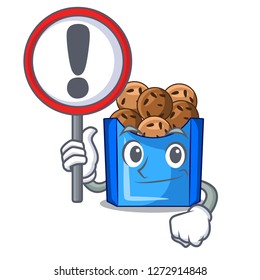 With sign cartoon fried falafel is ready eat