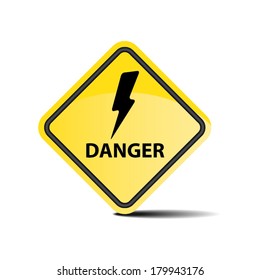  Sign caution blackboard danger high voltage - Vector.