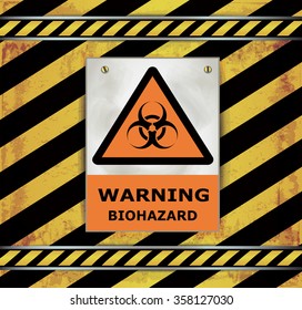 Sign caution blackboard warning biohazard vector