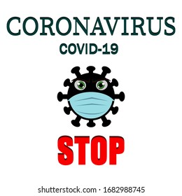 Sign caution corona virus. Corona virus Bacteria Cell Icon, Novel Corona virus Bacteria. No Infection and Stop Corona virus Concepts. 