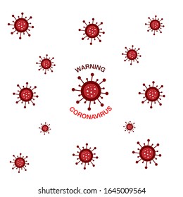  Firme el virus Corona con precaución. Peligro del virus Corona y enfermedad de riesgo para la salud pública. Ilustración vectorial plana.Aislada.Buena para fondo de plantilla, banner, afiche, etc. 