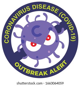 Sign caution for coronavirus covid-19. Protect yourself against coronavirus icon. Public's awareness of coronavirus. Pandemic medical concept with dangerous cells  - vector icon