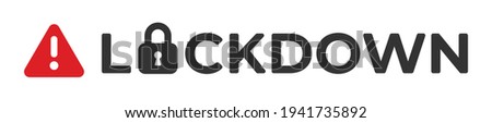 Sign Caution coronavirus lockdown banner vector image illustration.