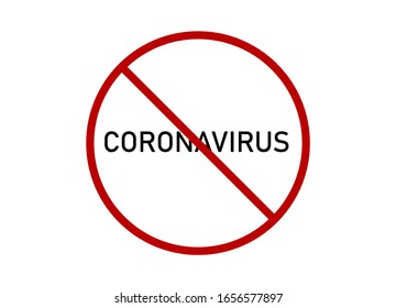 Sign caution coronavirus. Stop coronavirus. 2019-ncov. Coronavirus danger and public health risk disease and flu outbreak. Pandemic medical concept with dangerous cells.Vector illustration 