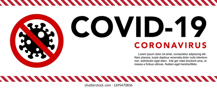 Sign caution coronavirus. Stop coronavirus banner.Vector eps10