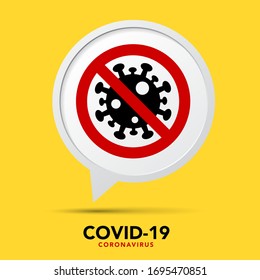Vorsicht ist geboten. Stopp coronavirus banner.Vektorillustration eps10