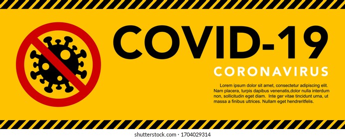Sign caution coronavirus. Stop coronavirus banner.Vector eps10