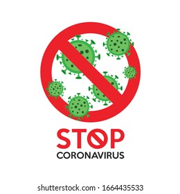 Sign caution coronavirus. Stop coronavirus. Coronavirus danger and public health risk disease and flu outbreak. flat Vector illustration
