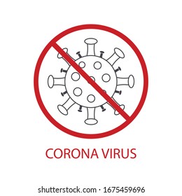 Vorsicht ist geboten.Stopp des Coronavirus. Koronavirus-Gefahr und Risiko für die öffentliche Gesundheit und Grippe-Ausbruch. Vektorillustration-Icon

