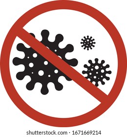 Sign caution coronavirus. Stop coronavirus. Coronavirus outbreak. Coronavirus danger and public health risk disease and flu outbreak. Pandemic medical concept with dangerous cells.Vector illustration