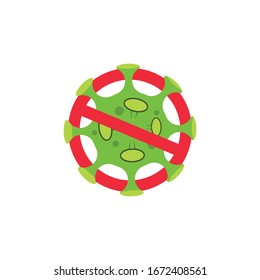 Sign caution coronavirus. Stop coronavirus. Coronavirus outbreak. Coronavirus danger and public health risk disease and flu outbreak. Pandemic medical concept with dangerous cells.Vector illustration