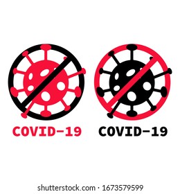 Sign caution coronavirus. Stop coronavirus. Coronavirus outbreak. Coronavirus danger and public health risk disease and flu outbreak. Pandemic medical concept with dangerous cells.Vector illustration