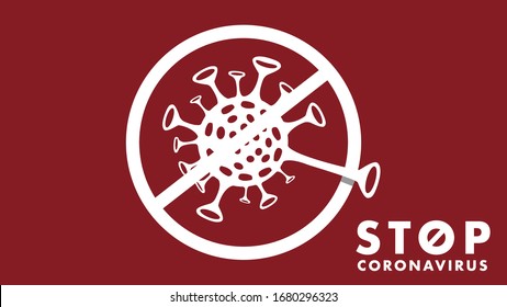 Firme coronavirus cauteloso. Detén el coronavirus. Brote de coronavirus. Enfermedad de riesgo para la salud pública.Bacteria del coronavirus. Concepto pandémico con células peligrosas. 