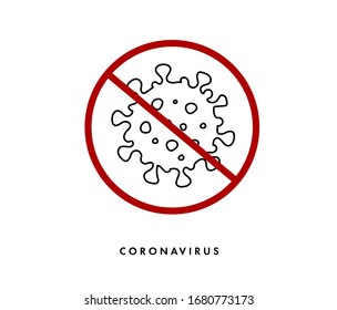 Sign caution coronavirus. Stop coronavirus. Coronavirus outbreak. Coronavirus danger and public health Pandemic medical concept. Vector illustration