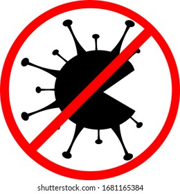 Sign caution coronavirus. Stop coronavirus. Coronavirus outbreak. Coronavirus danger and public health risk disease and flu outbreak. Pandemic medical concept with dangerous cells.Vector illustration