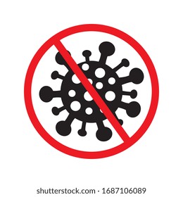 Sign caution coronavirus. Stop coronavirus. Coronavirus outbreak. Coronavirus danger and public health risk disease and flu outbreak. Pandemic medical concept with dangerous cells.Vector illustration