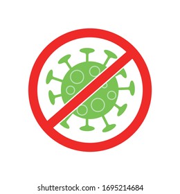 Sign caution coronavirus. Stop coronavirus. Coronavirus outbreak. Coronavirus danger and public health risk disease and flu outbreak. Pandemic medical concept with dangerous cells.Vector illustration