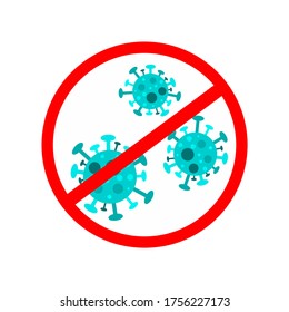 Vorsicht ist geboten. Stopp des Coronavirus. Ausbruch von Coronavirus. Koronavirus-Gefahr und Risiko für die öffentliche Gesundheit und Grippe-Ausbruch. Pandemiekonzeption mit gefährlichen Zellen.Vektorgrafik