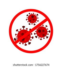 Sign caution coronavirus. Stop coronavirus. Coronavirus outbreak. Coronavirus danger and public health risk disease and flu outbreak. Pandemic medical concept with dangerous cells.Vector illustration