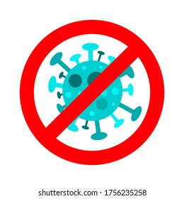 Sign caution coronavirus. Stop coronavirus. Coronavirus outbreak. Coronavirus danger and public health risk disease and flu outbreak. Pandemic medical concept with dangerous cells.Vector illustration