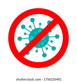 Sign caution coronavirus. Stop coronavirus. Coronavirus outbreak. Coronavirus danger and public health risk disease and flu outbreak. Pandemic medical concept with dangerous cells.Vector illustration