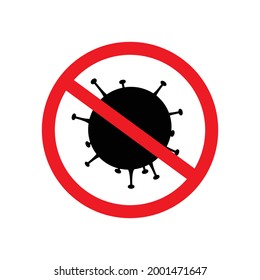 Sign caution coronavirus. Stop coronavirus. Coronavirus outbreak. Coronavirus danger and public health risk disease and flu outbreak. Pandemic medical concept with dangerous cells. Vector 