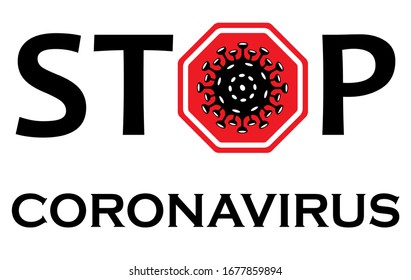 Sign caution coronavirus.Stop coronavirus 2019-nCoV. Coronavirus outbreak. Coronavirus danger and public health risk disease and flu outbreak.Pandemic medical concept with dangerous cells.illustration