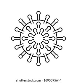 Unterzeichnen Sie Vorsicht, COVID-19 Vektorillustration Symbol auf weißem Hintergrund.