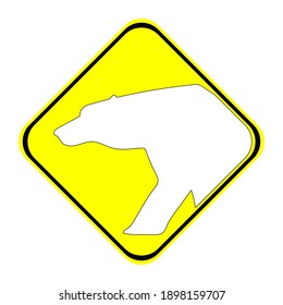 símbolo de advertencia oso polar, ilustración vectorial