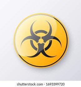 Sign caution virus isolated on transparent background. Virus danger and public health risk disease