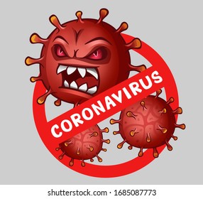 Unterzeichnen Sie mit dem Text Coronavirus Vorsicht-Virus. Vektorillustration