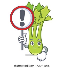 With sign celery character cartoon style