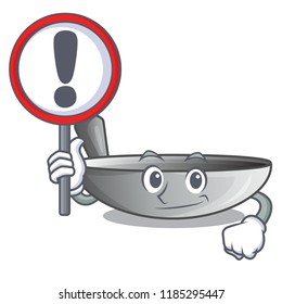 With sign character kitchenware wok for cooking food