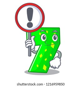 With sign character paper cut number seven letter