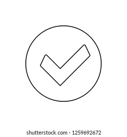 the sign is checked in a circle icon. Element of web for mobile concept and web apps icon. Thin line icon for website design and development, app development